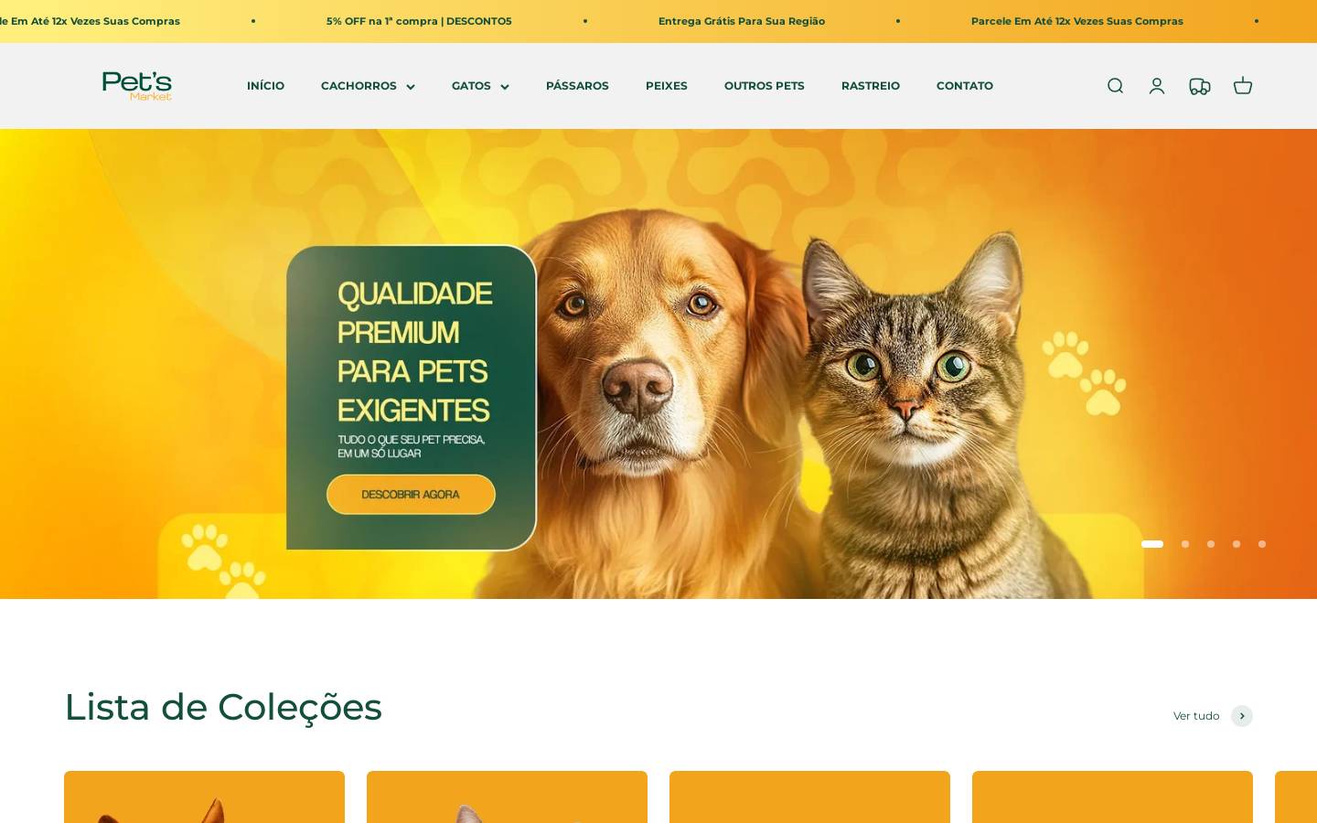 petsmarket.com.br homepage screenshot