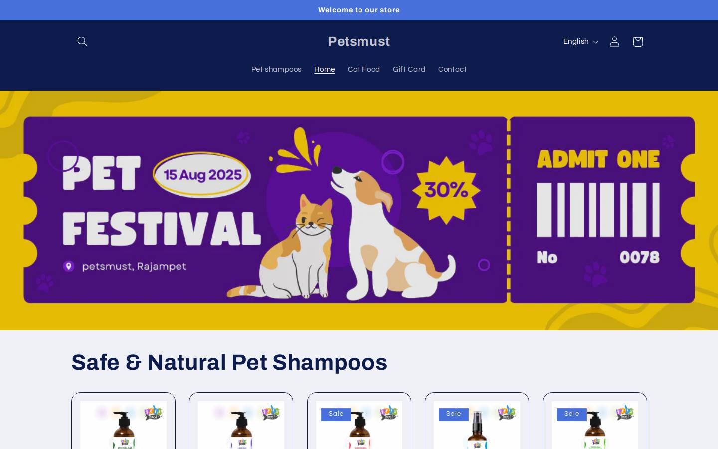 petsmust.in homepage screenshot