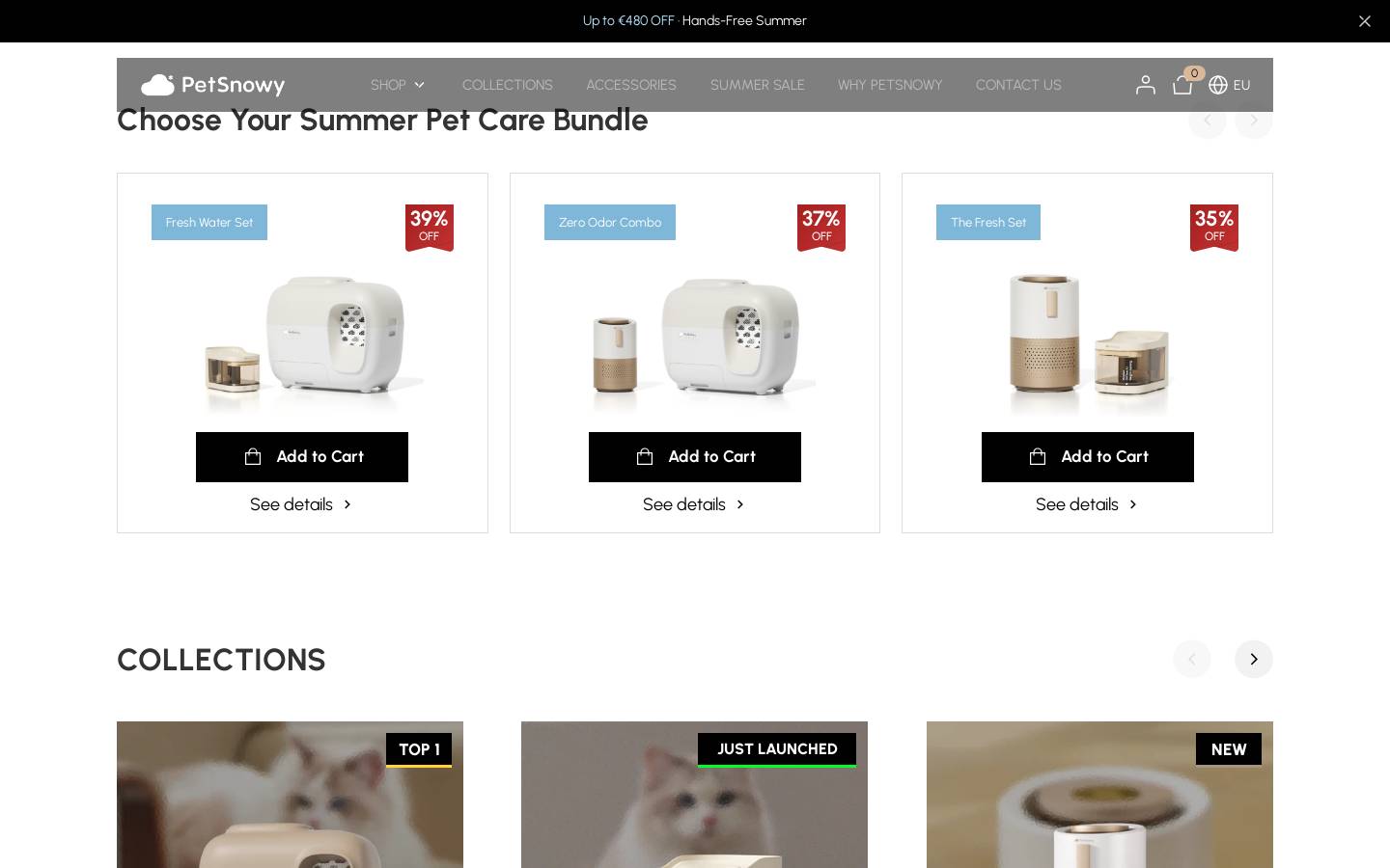 Petsnowy homepage screenshot