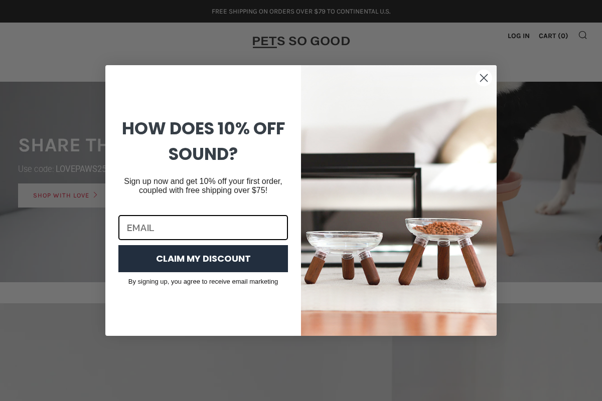 Pets So Good homepage screenshot