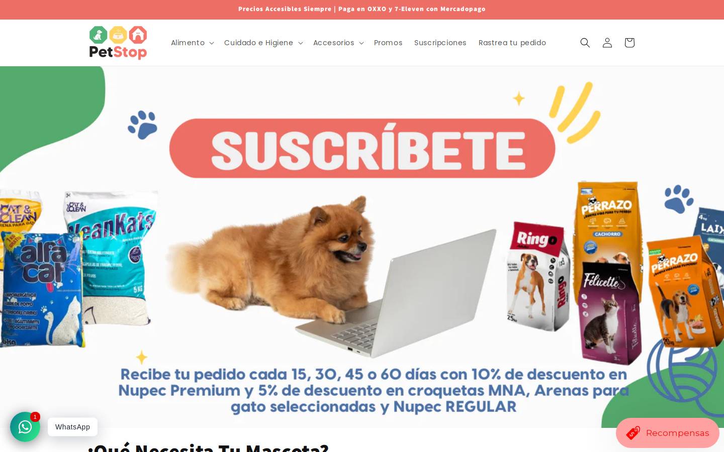 Pet Stop homepage screenshot