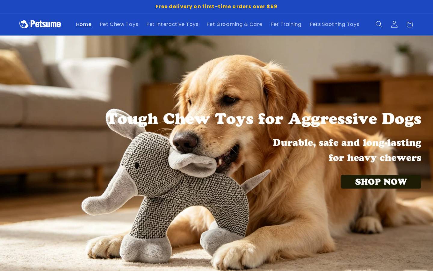 Petsume homepage screenshot