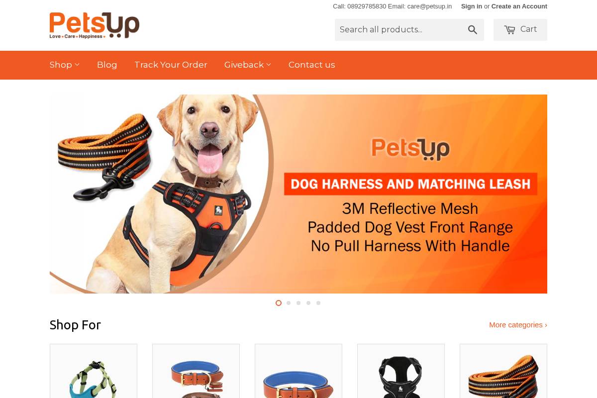 petsup.in homepage screenshot