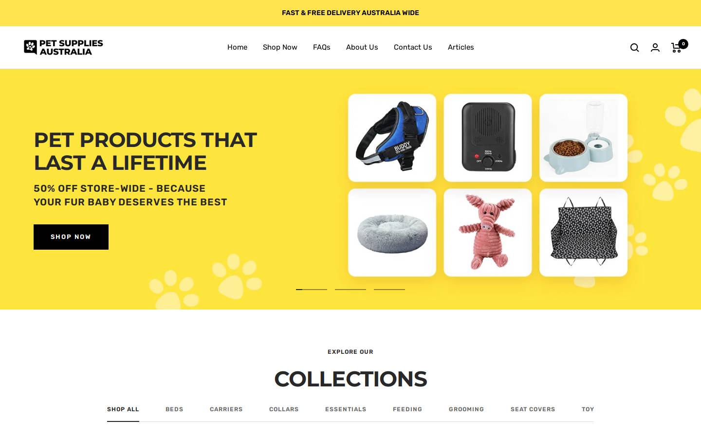 petsuppliesaustralia.com.au homepage screenshot