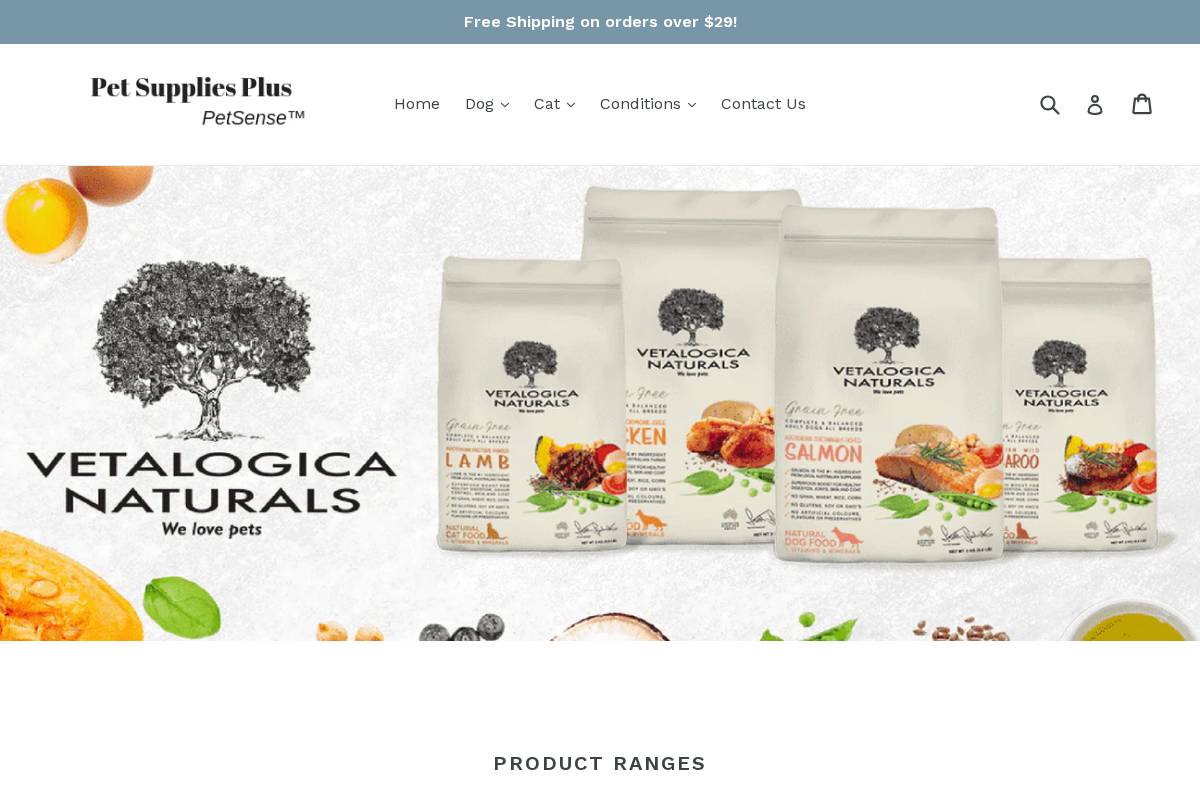 Pet Supplies Plus homepage screenshot