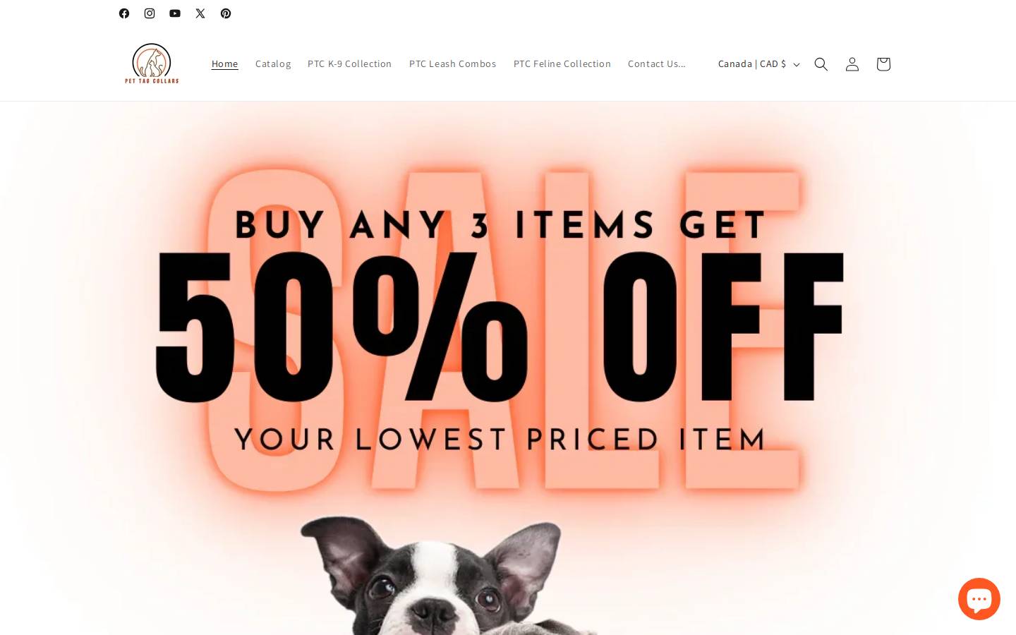pettagcollars.com homepage screenshot