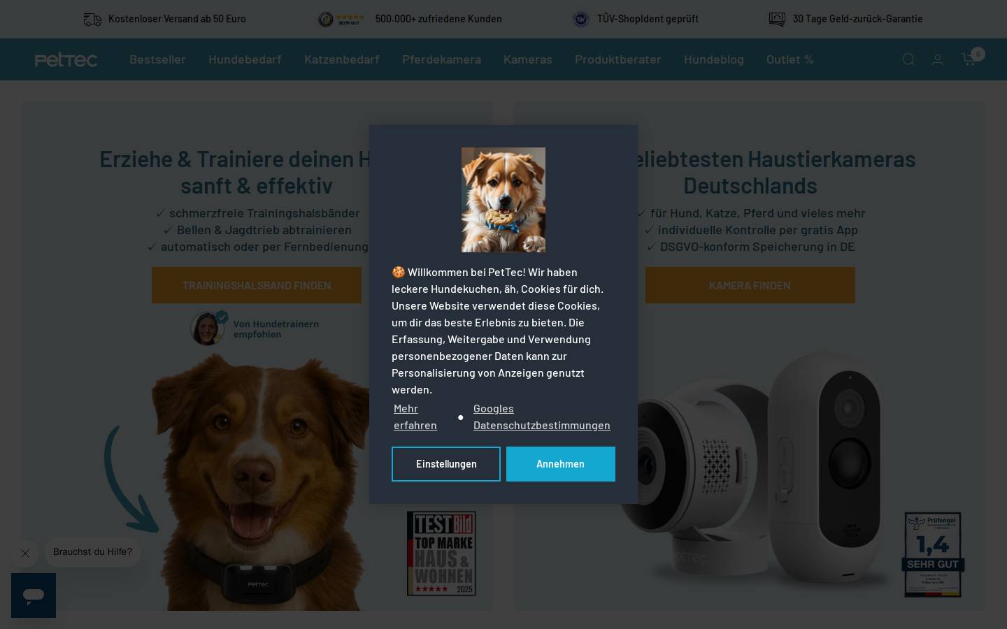 PetTec homepage screenshot