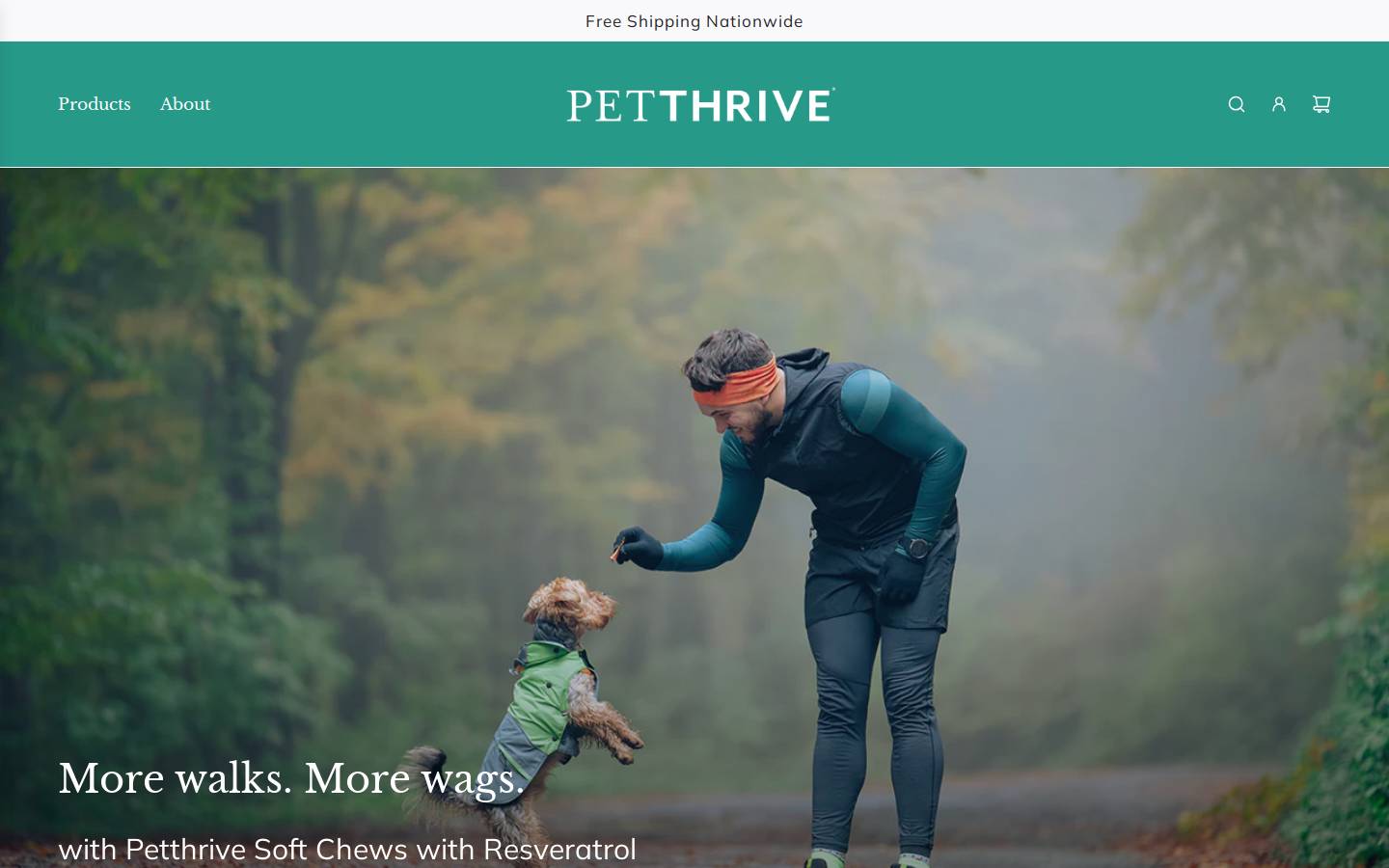 petthrive.com homepage screenshot