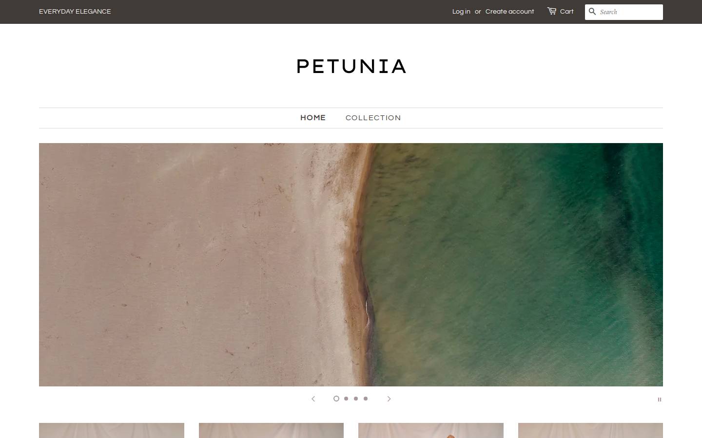 petunia.com homepage screenshot