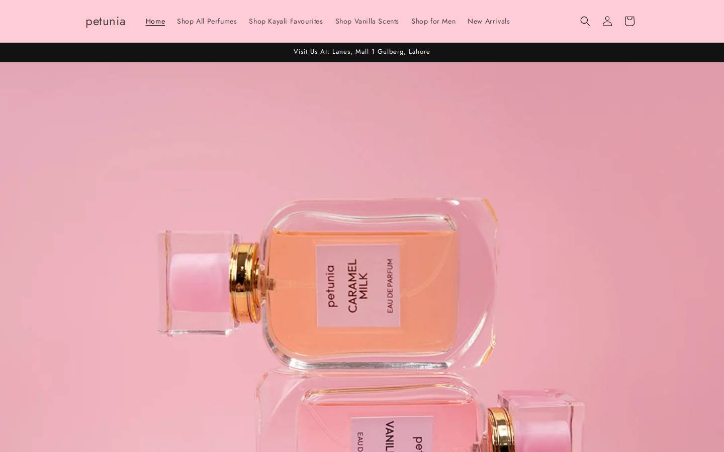 petuniabeauty.com homepage screenshot
