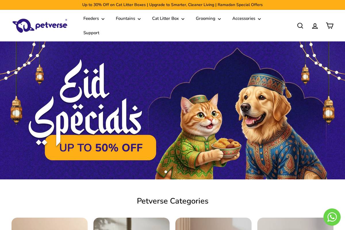 petverse.in homepage screenshot