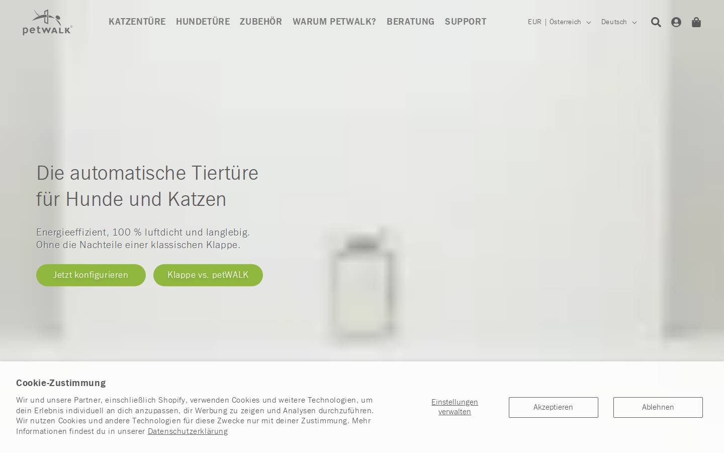 Petwalk Solutions homepage screenshot