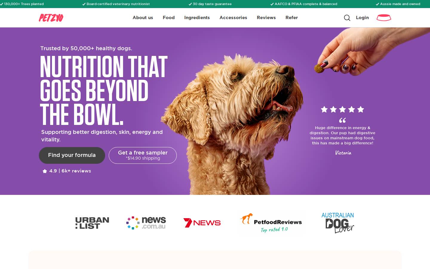 Petzyo homepage screenshot