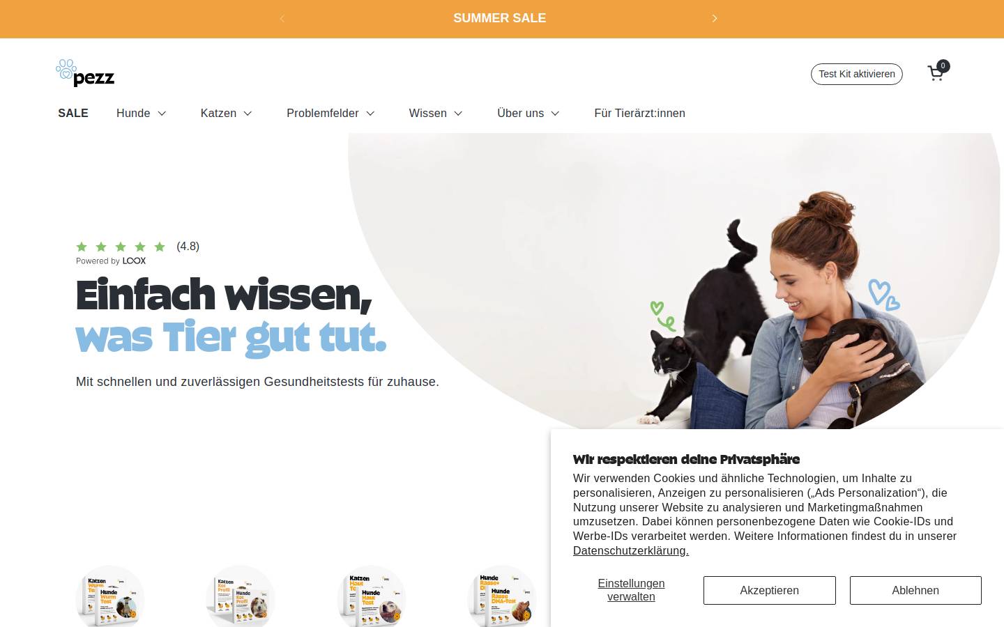 pezz.de homepage screenshot