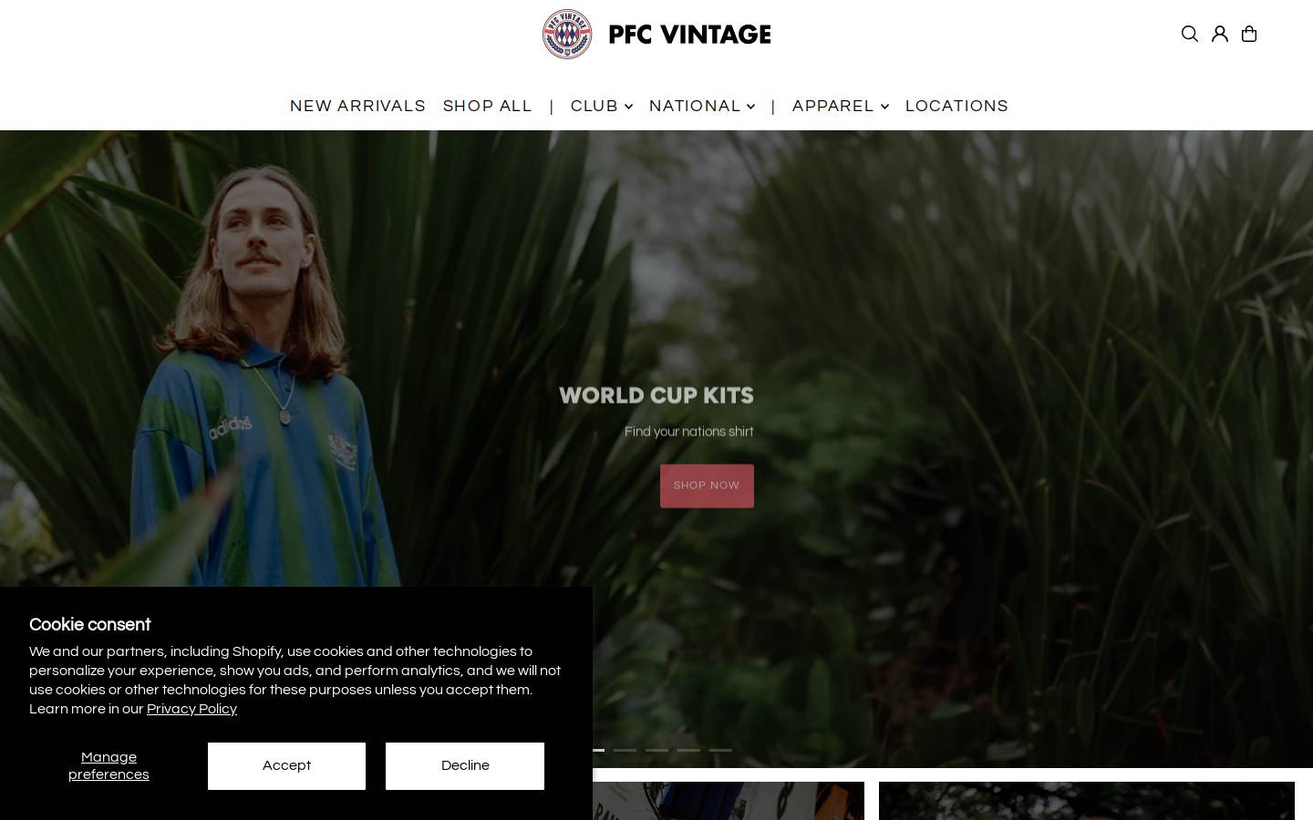 pfcvintage.com homepage screenshot