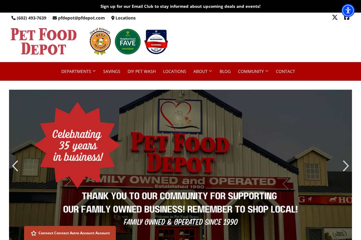 pfdepot.com homepage screenshot