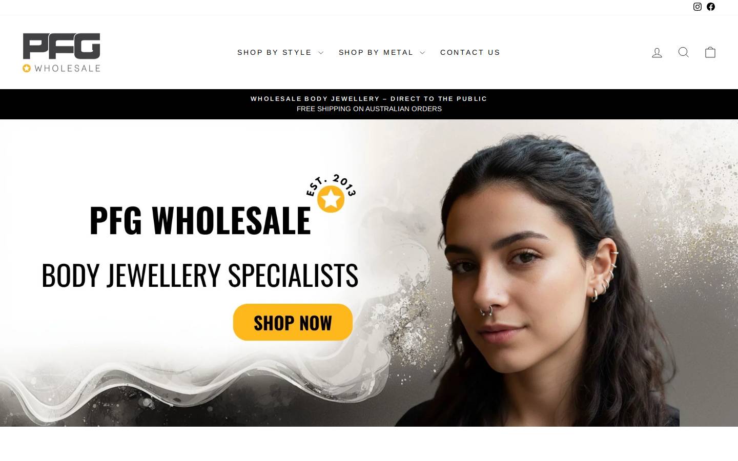 pfgwholesale.com.au homepage screenshot