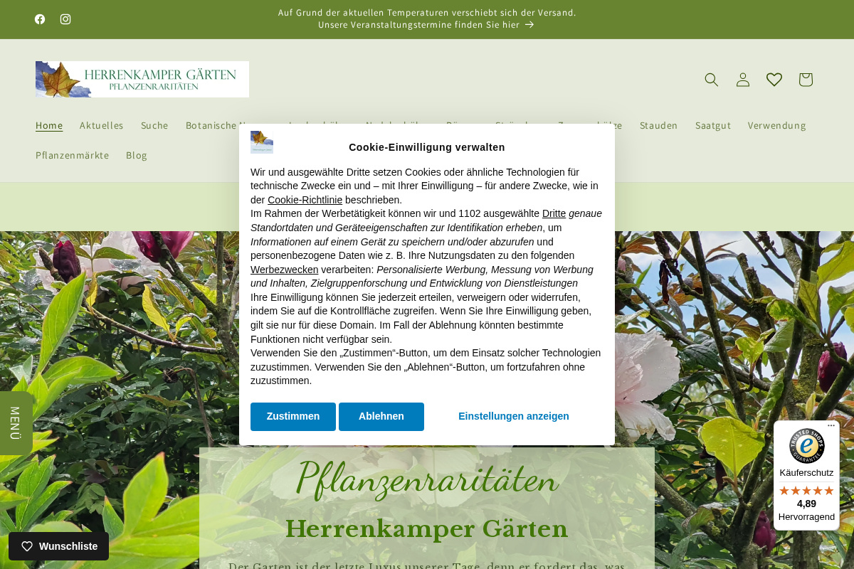 Herrenkamper Gärten - Pflanzenraritäten homepage screenshot