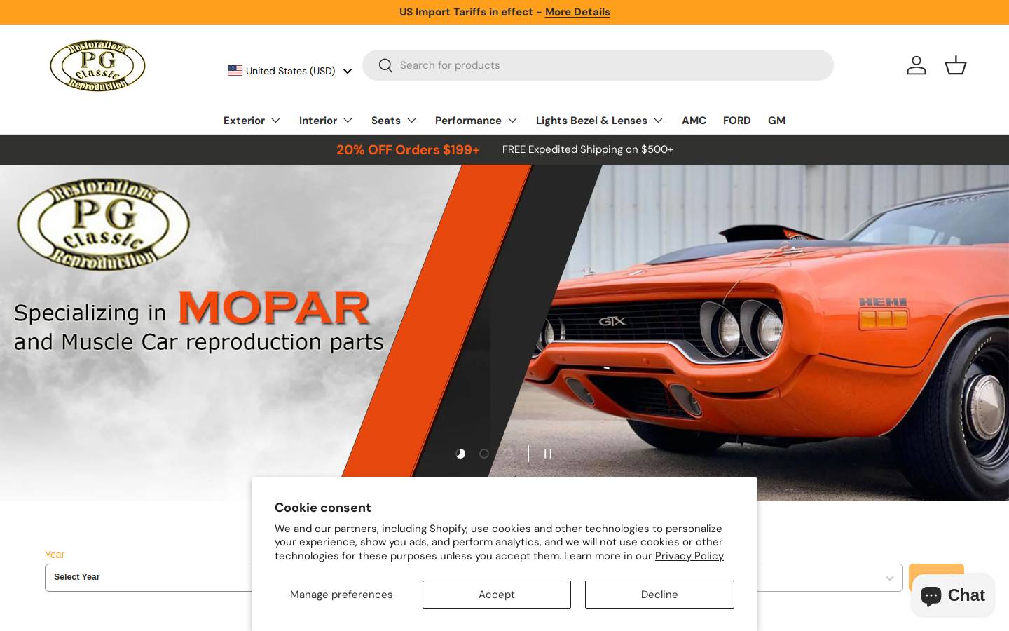 pgclassic.com homepage screenshot