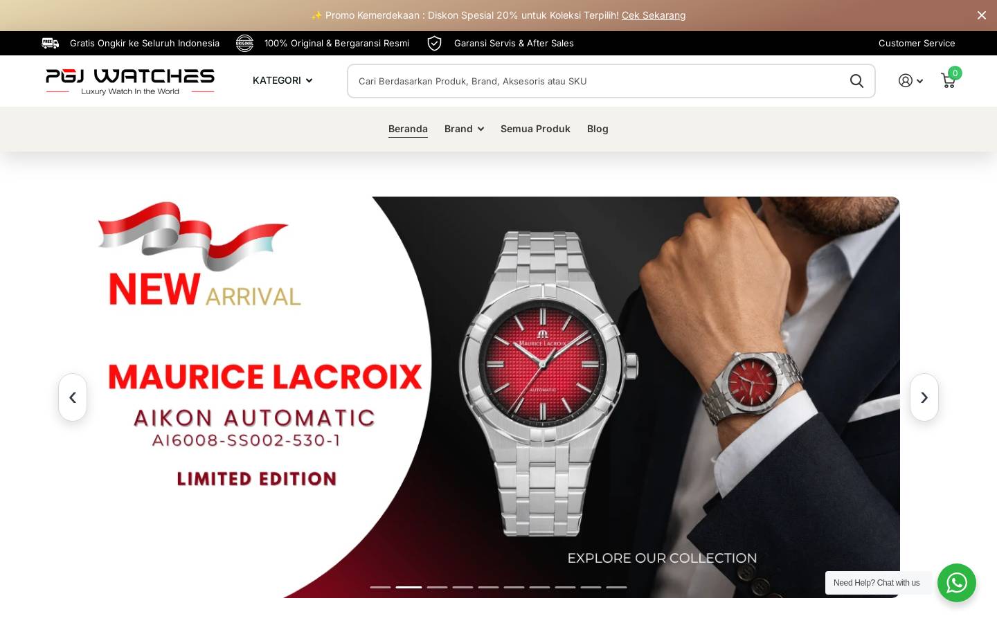 pgjwatches.com homepage screenshot