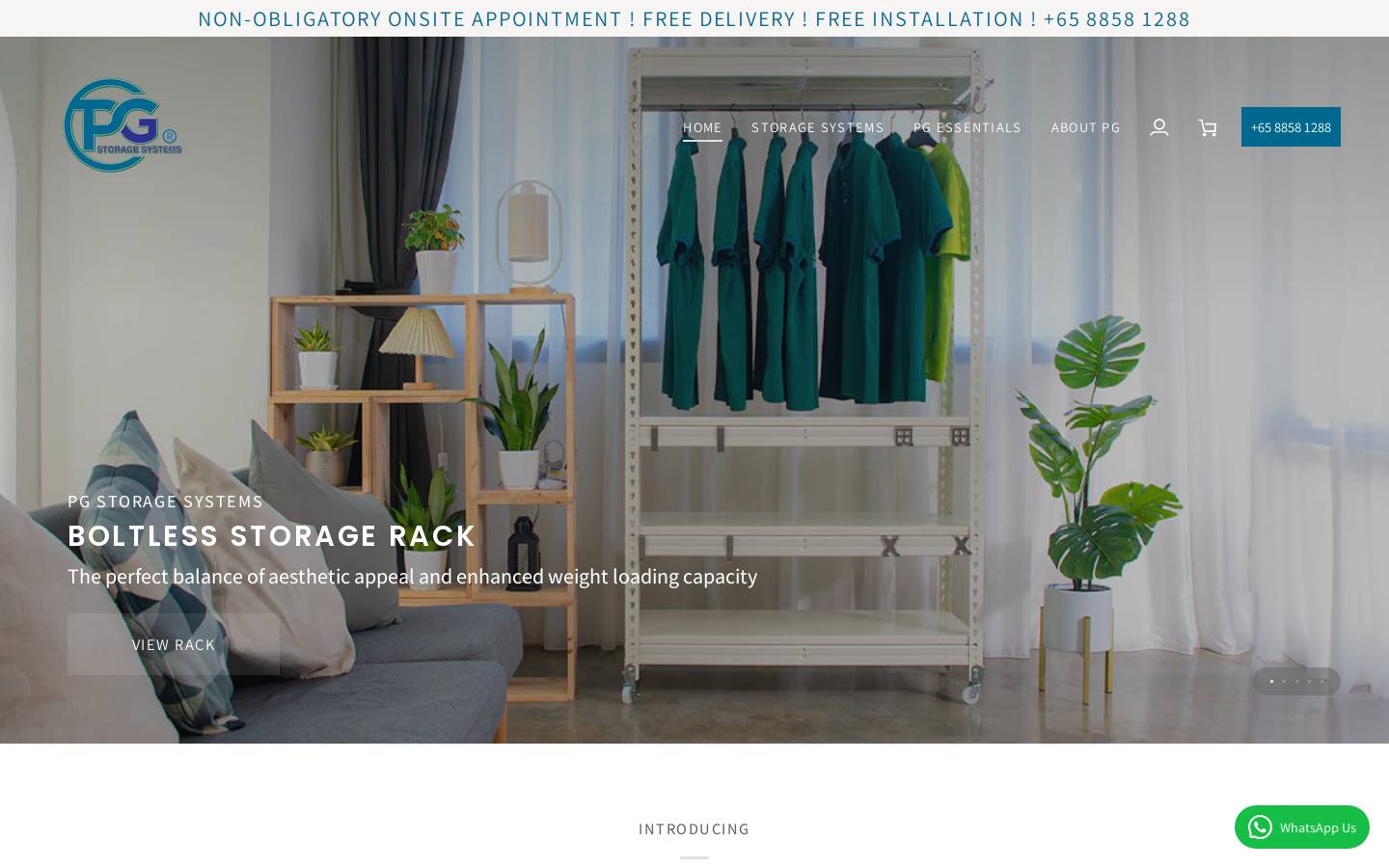 pgstoragesystems.com homepage screenshot