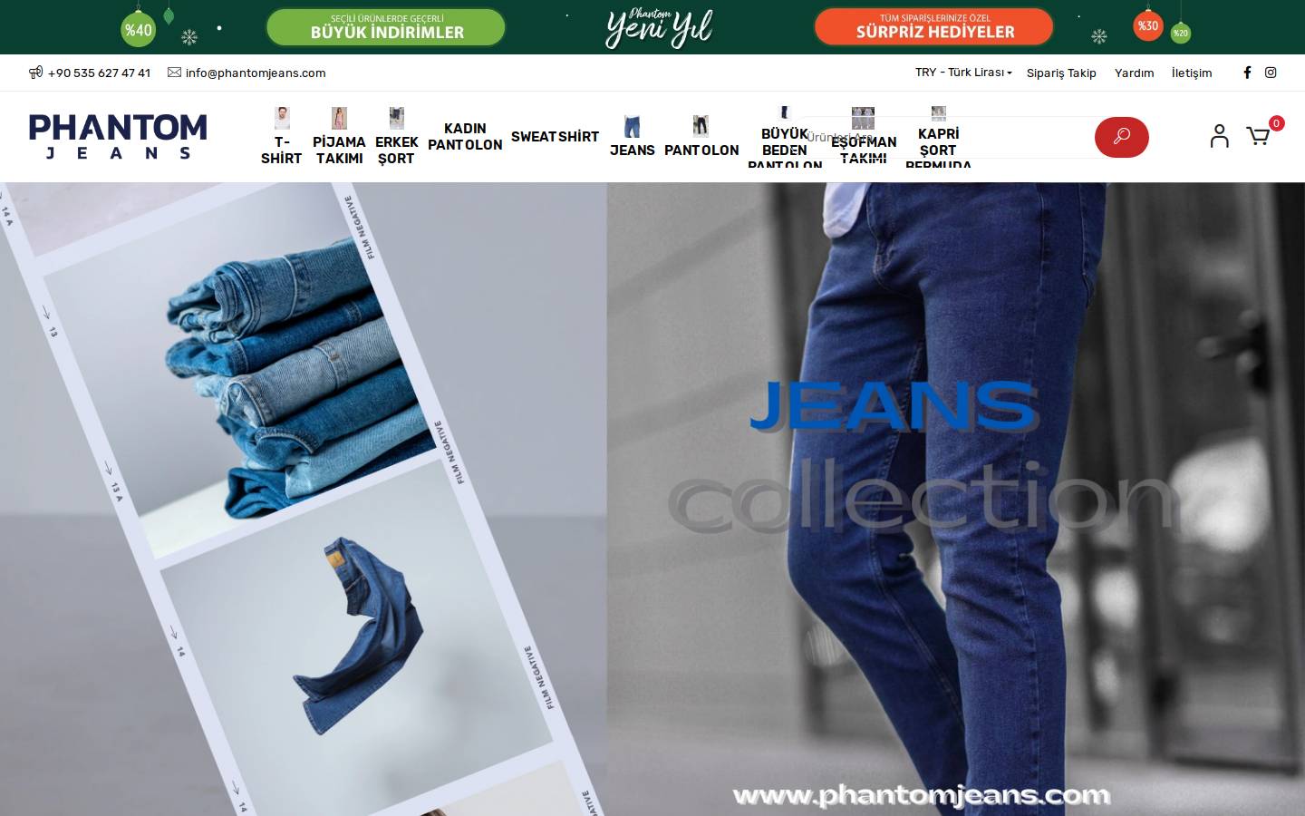 phantomjeans.com homepage screenshot