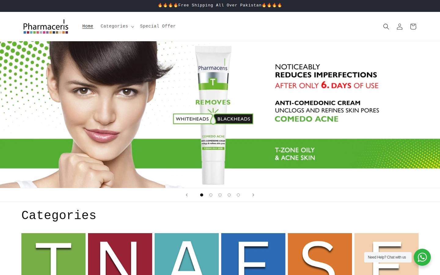 pharmacerispakistan.com homepage screenshot