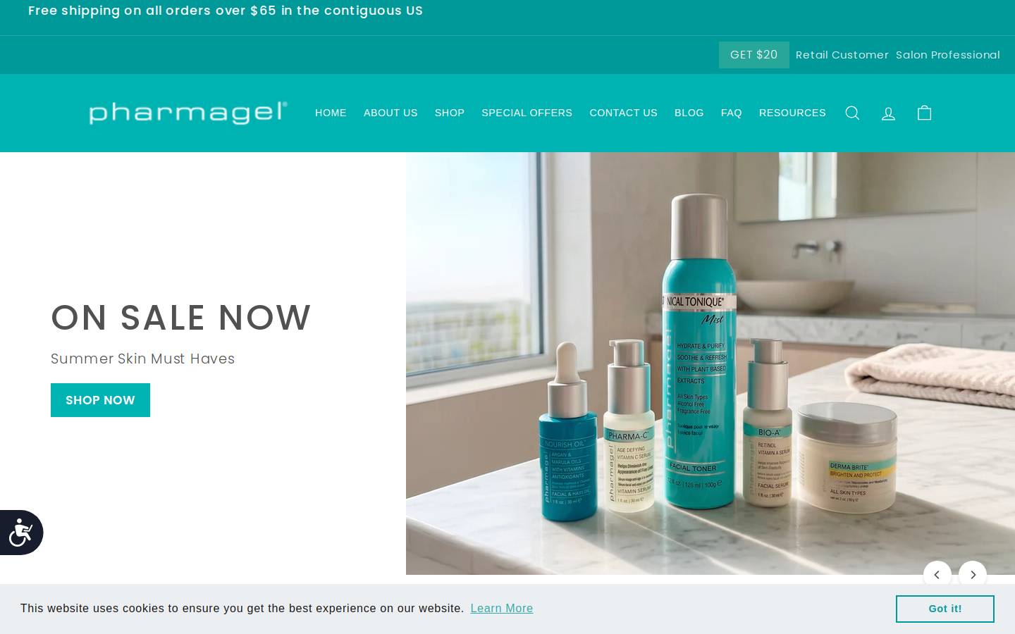 pharmagel.net homepage screenshot