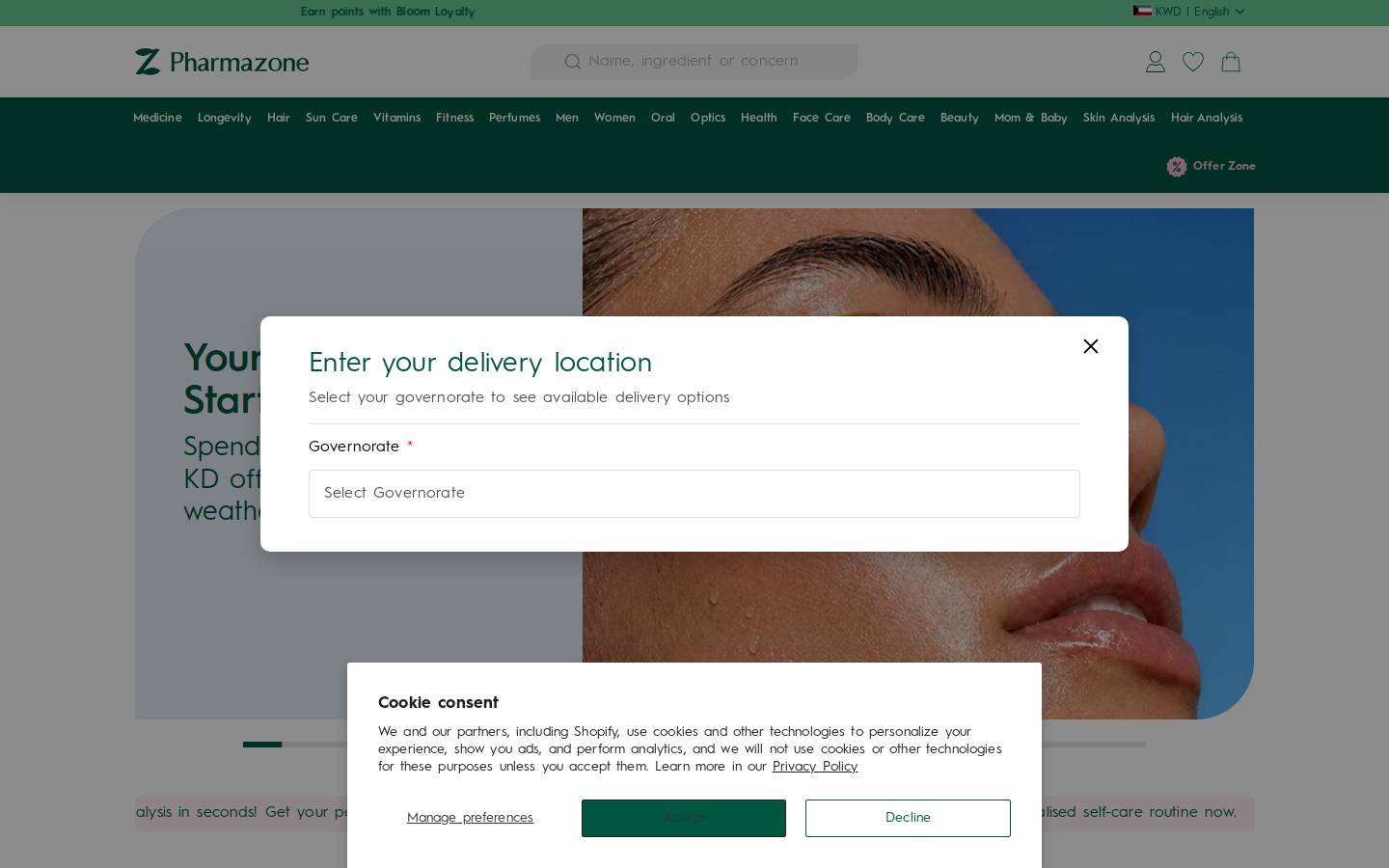 Pharmazone homepage screenshot
