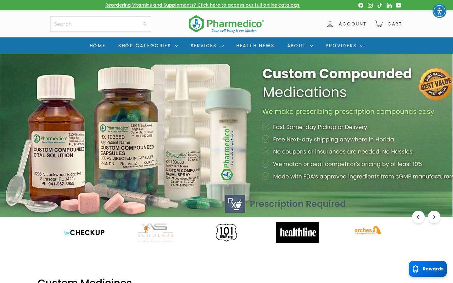 Pharmedicorx homepage screenshot