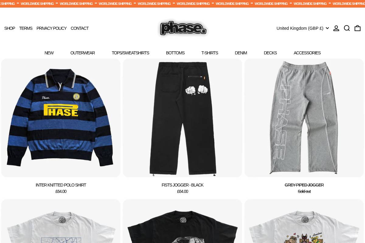 Phaselondon homepage screenshot