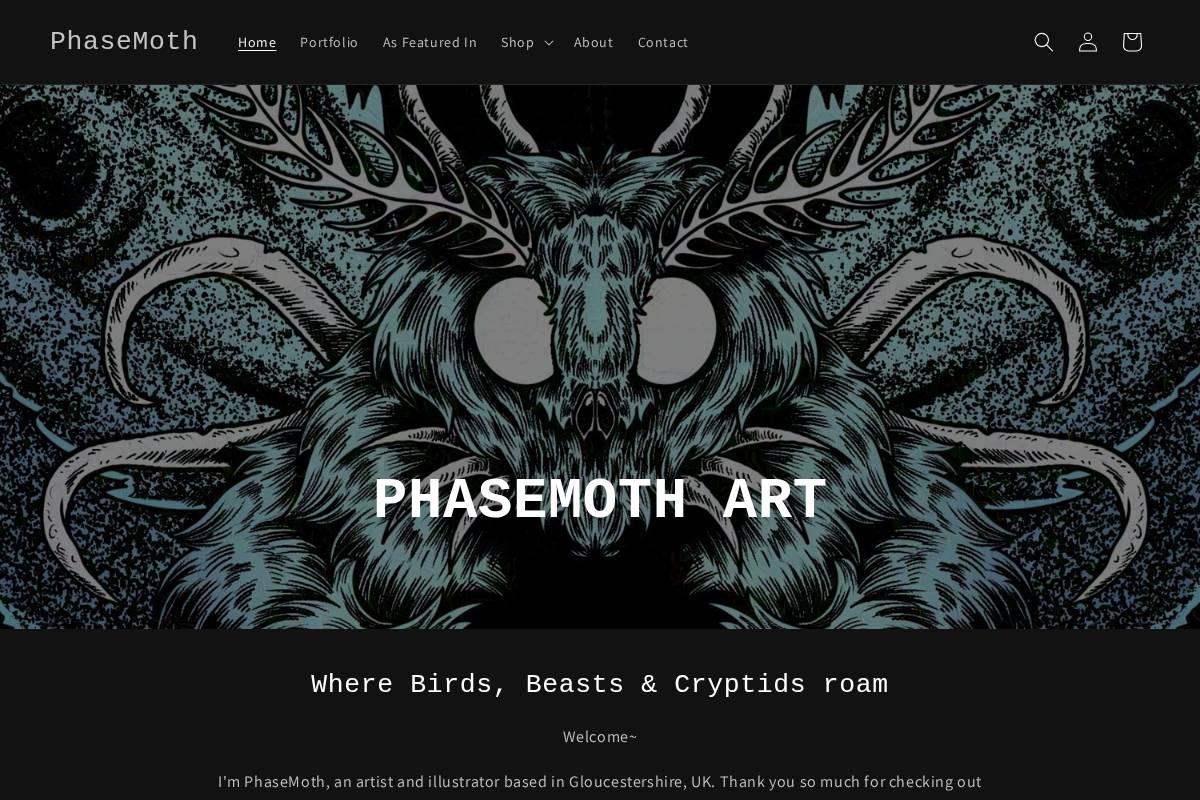 phasemoth.com homepage screenshot