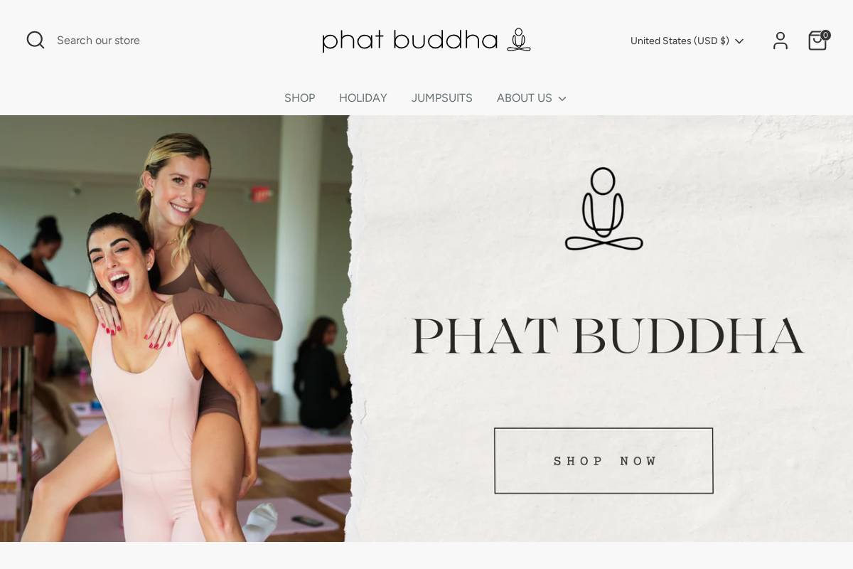 Phat Buddha Wear homepage screenshot