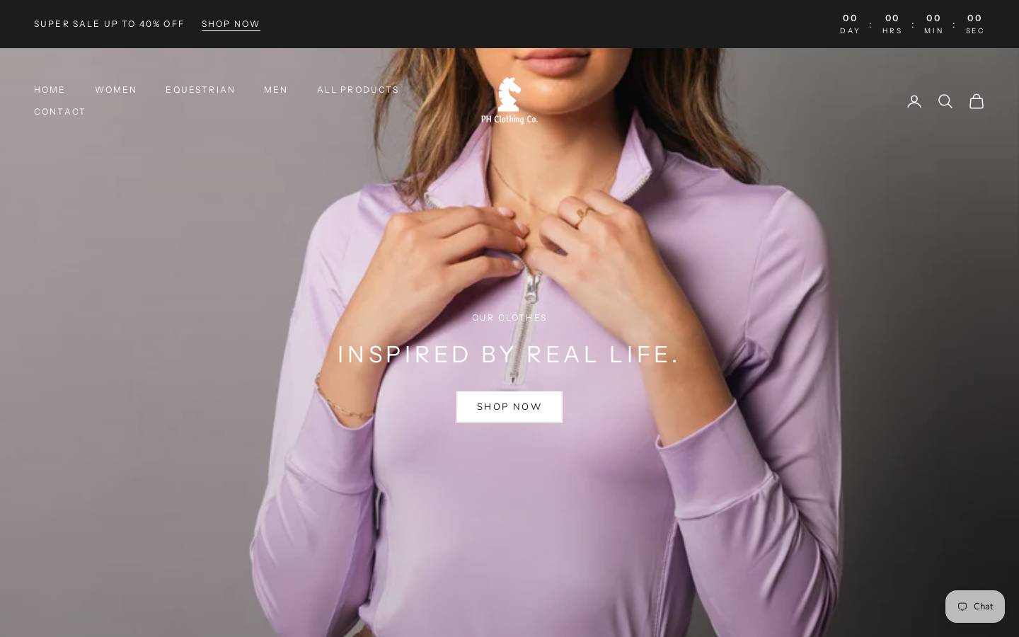 phclothingco.com homepage screenshot