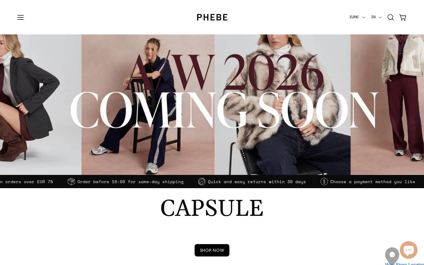 PHEBE homepage screenshot