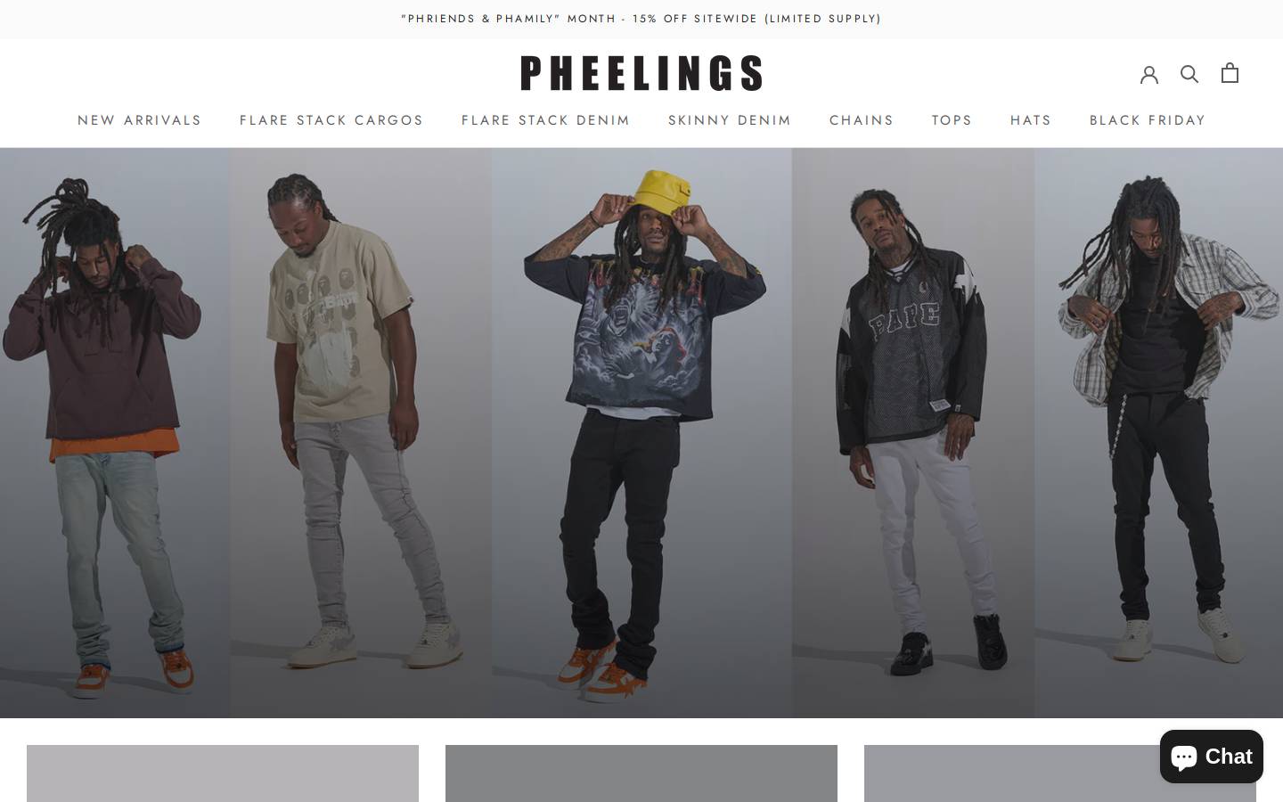 pheelingsdenim.com homepage screenshot