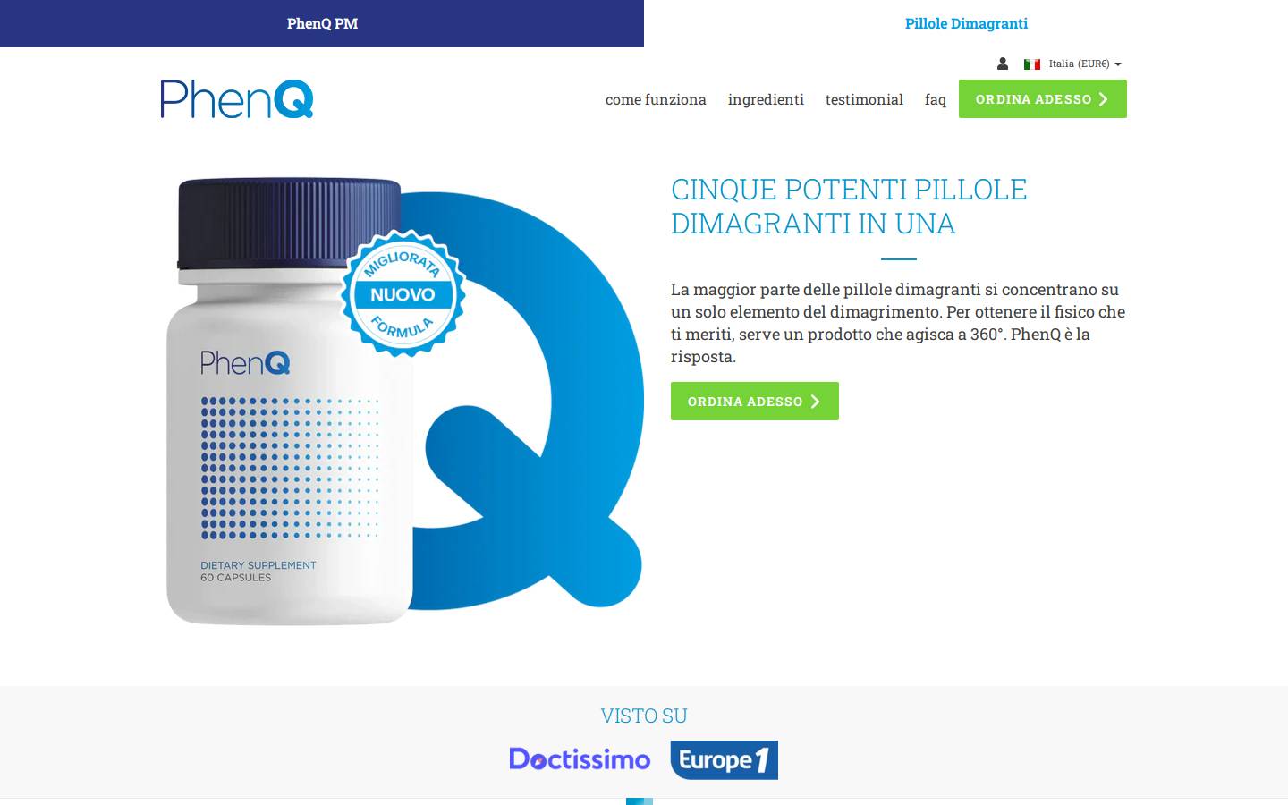PhenQ homepage screenshot