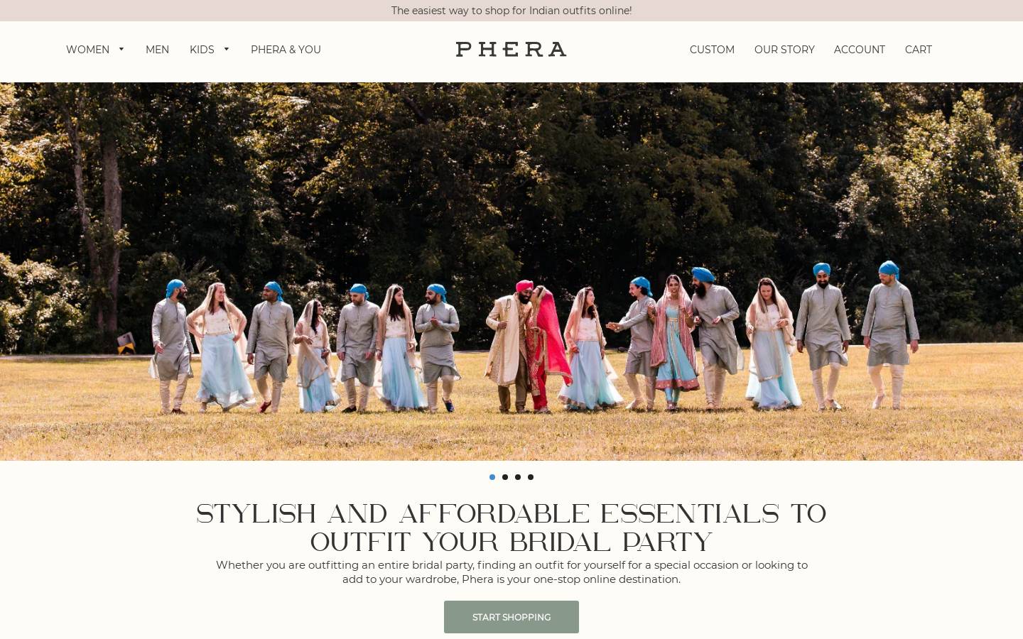 Phera homepage screenshot