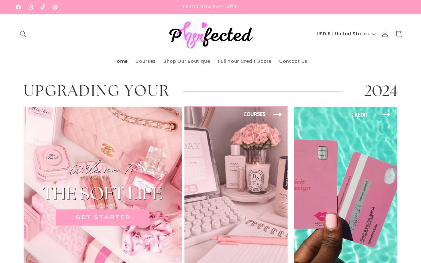 pherfected.com homepage screenshot