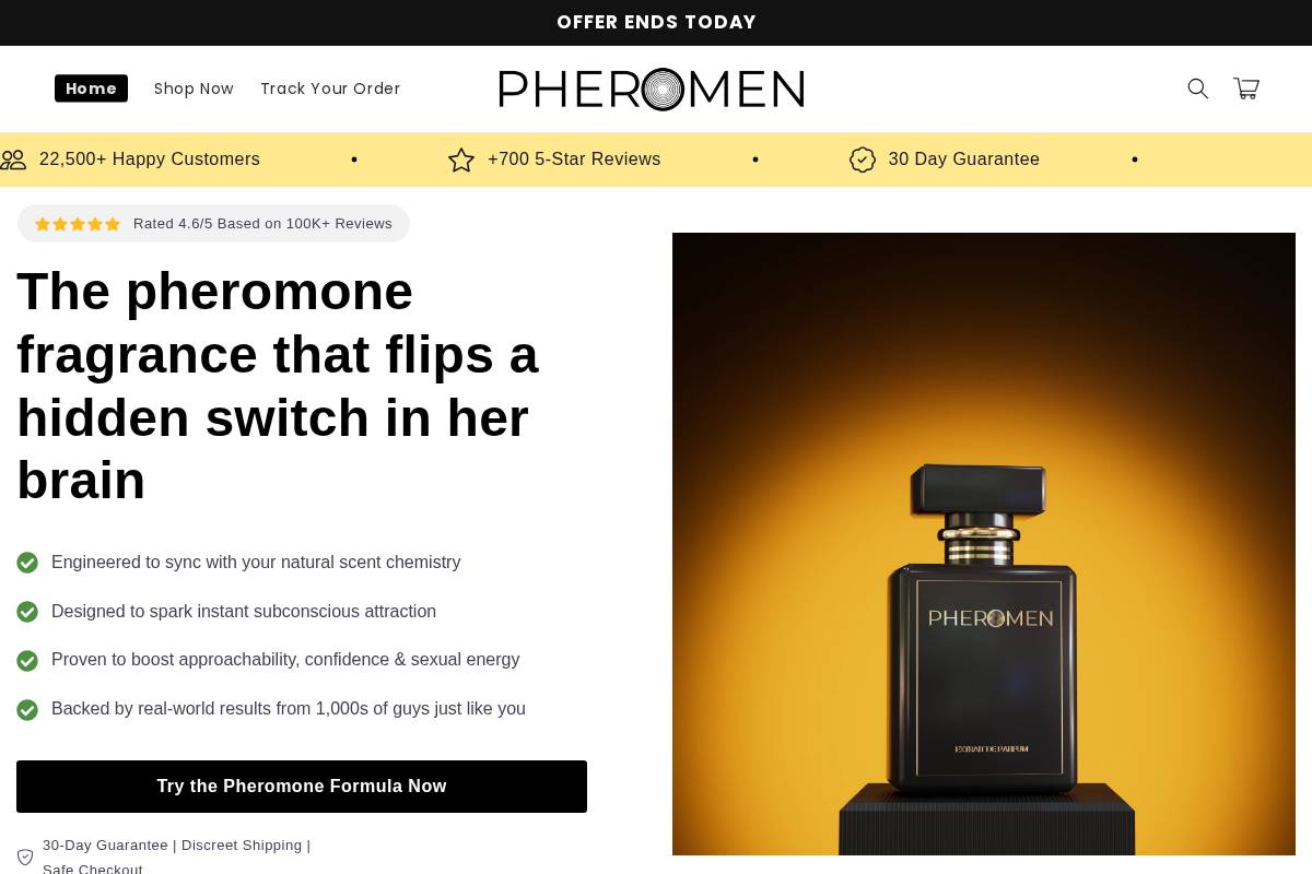 Pheromen homepage screenshot