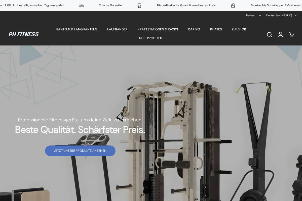 phfitness.de homepage screenshot