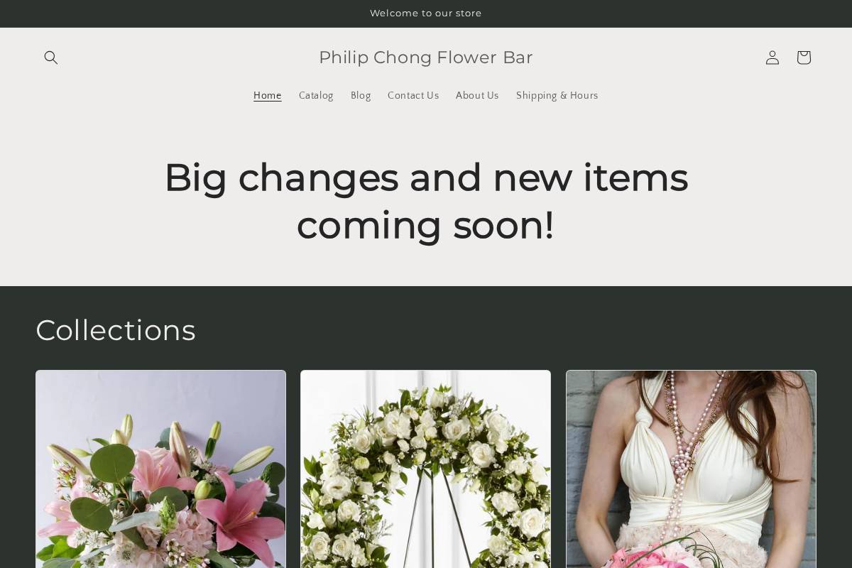 philipchongflowerbar.com homepage screenshot