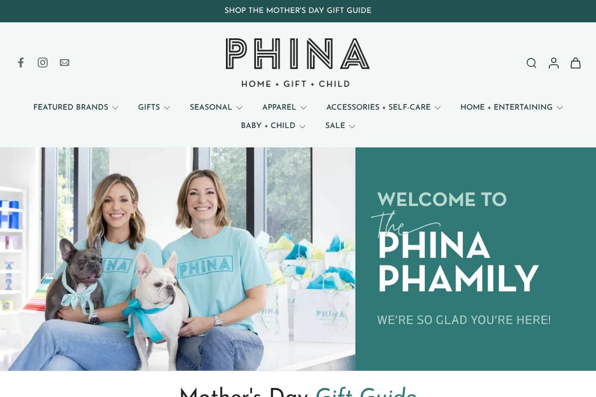 phinashop.com homepage screenshot