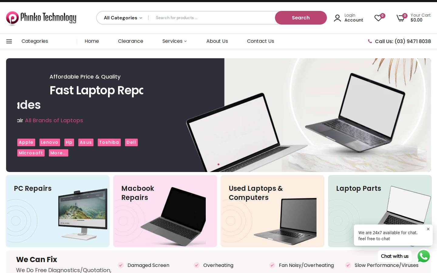 phinkotechnology.com.au homepage screenshot