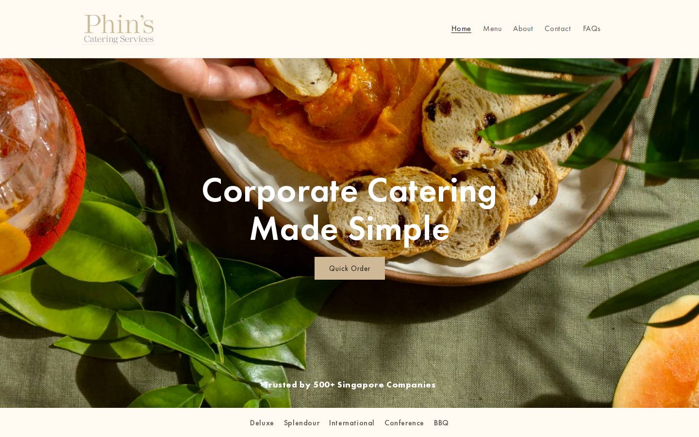 phinscatering.sg homepage screenshot