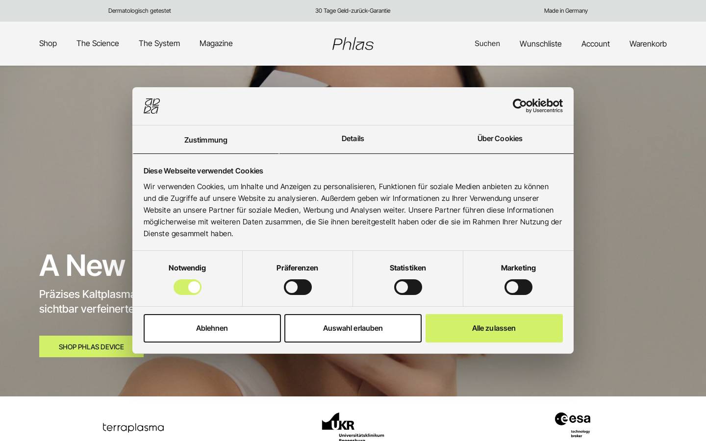 phlas.com homepage screenshot