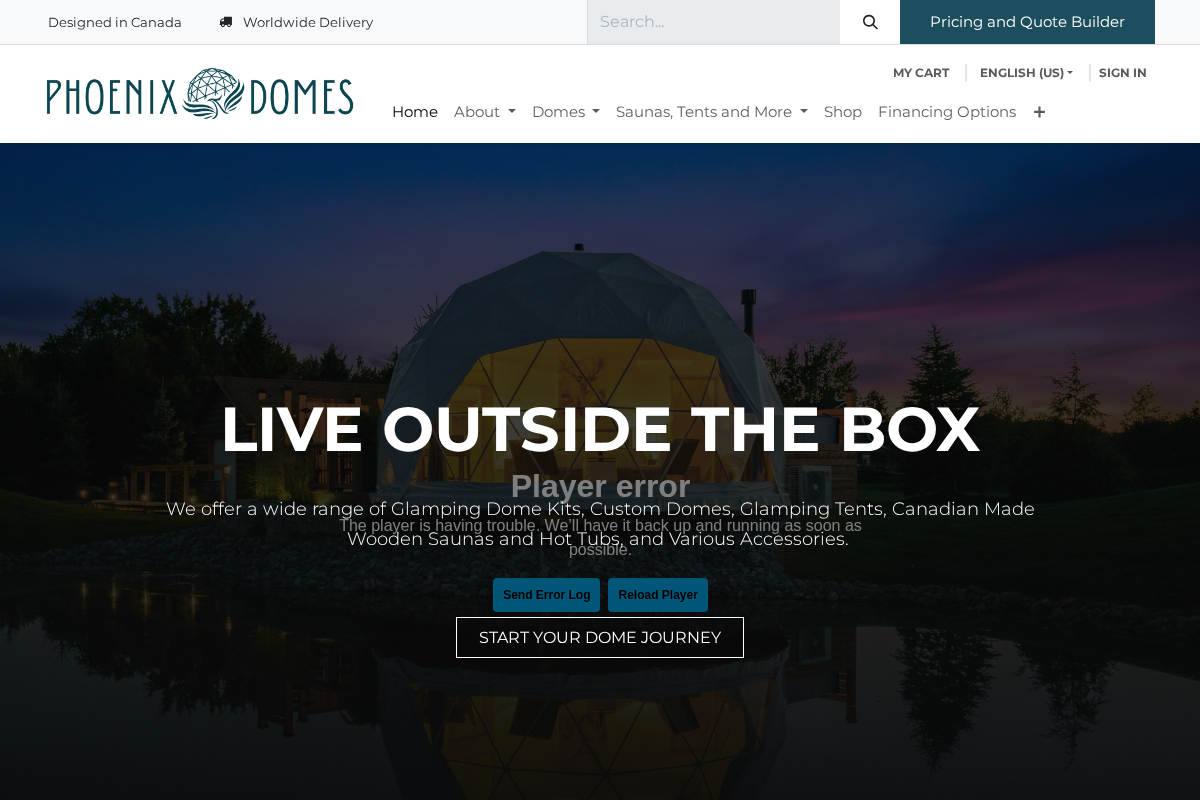 Phoenix Domes homepage screenshot