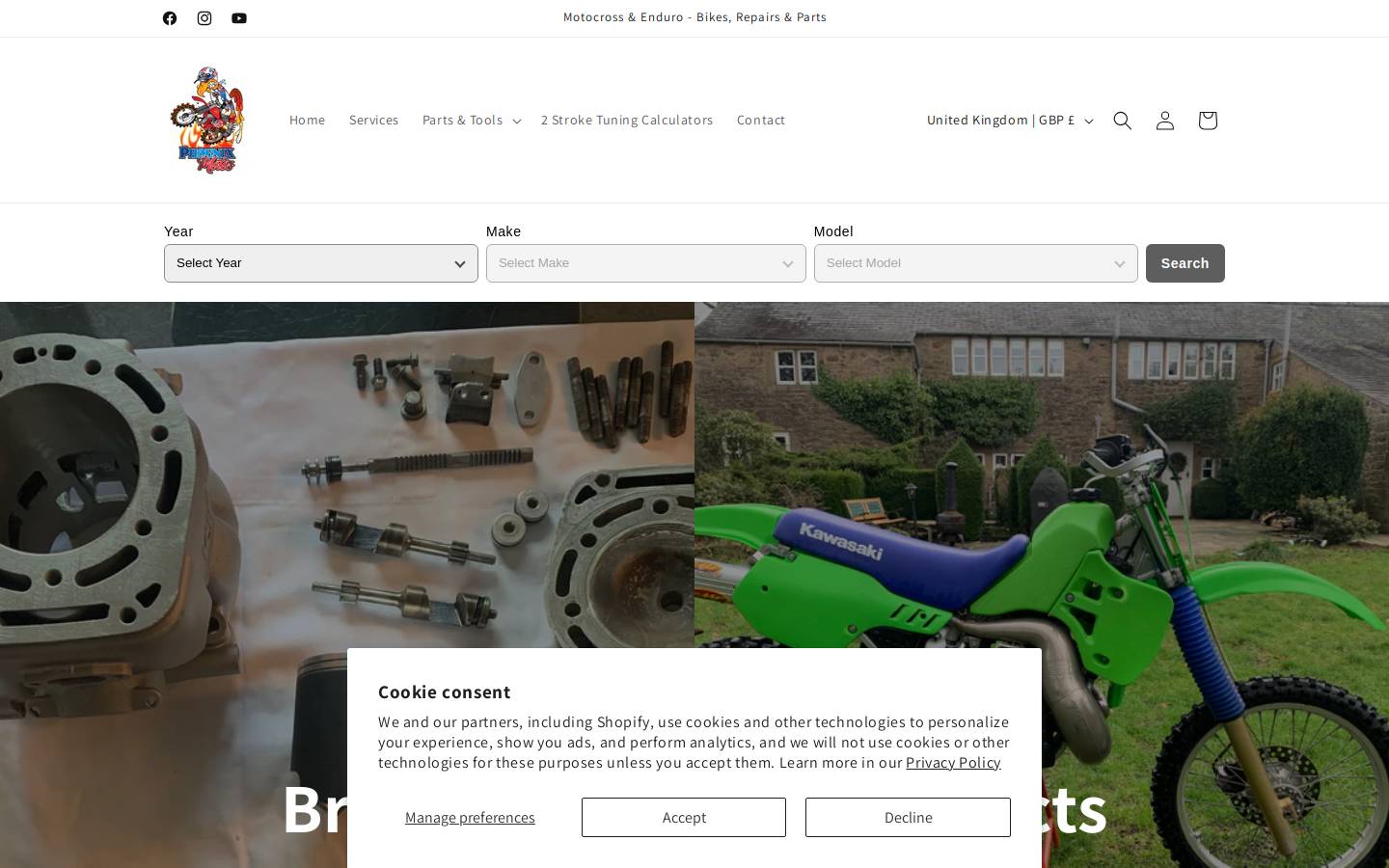 phoenixmotos.com homepage screenshot