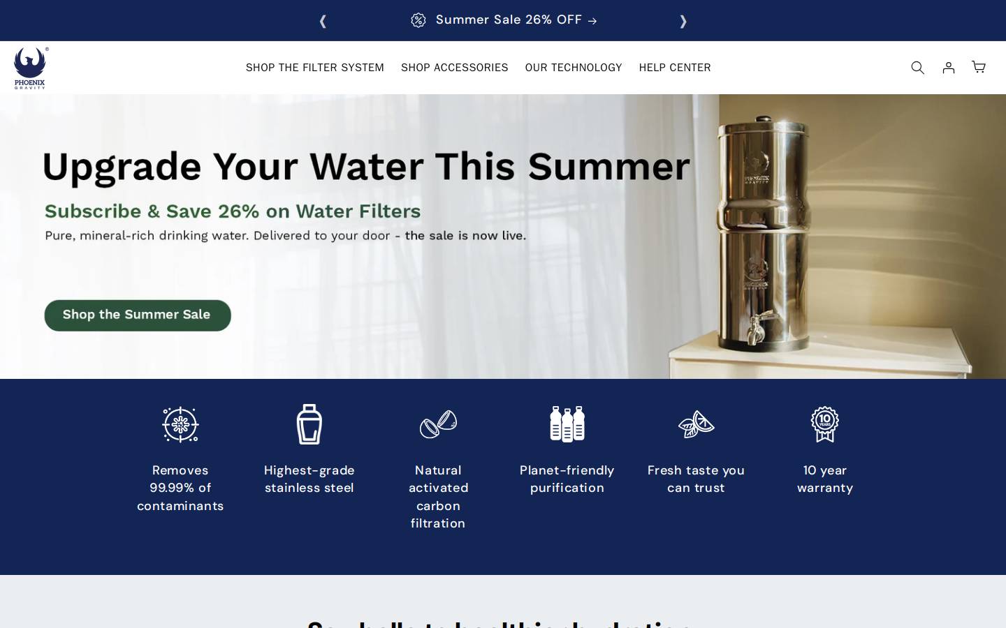 Phoenix Gravity Filters (UK) homepage screenshot