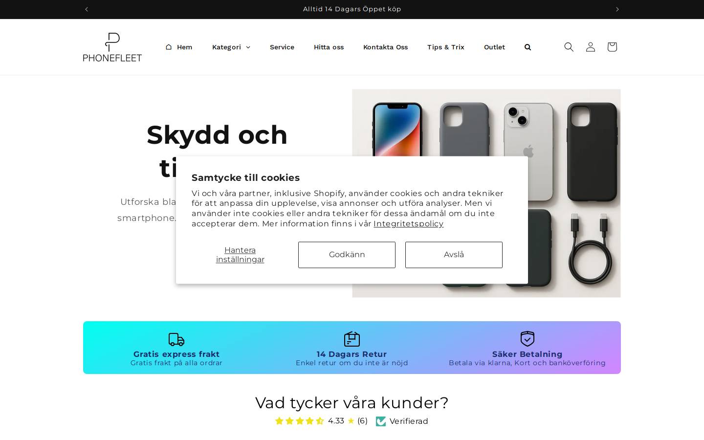 Phonefleet homepage screenshot